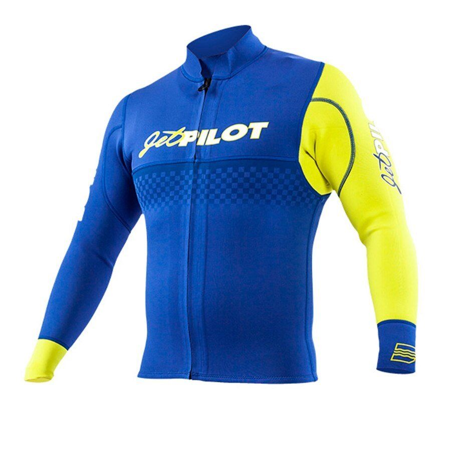JetPilot Vintage Neoprene Wetsuit Jacket - Wjp-21142-Nv-2X - Men'S - Navy/Neon Yellow - 2X