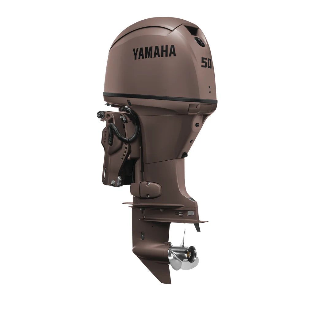 Yamaha F50LC3 Outboard - 20-Inch Shaft | Matte Brown | Remote Control | Electric Start | Power Trim & Tilt |