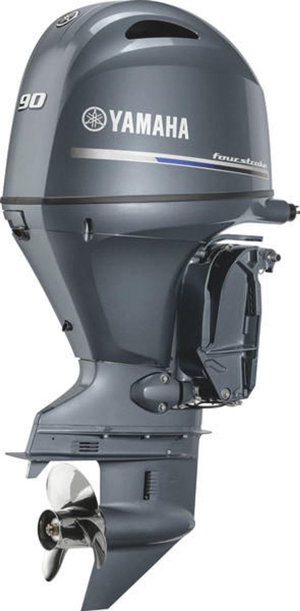Yamaha F90XB Outboard - 25-Inch Shaft | Gray | Remote Control | Electric Start | Power Trim & Tilt |