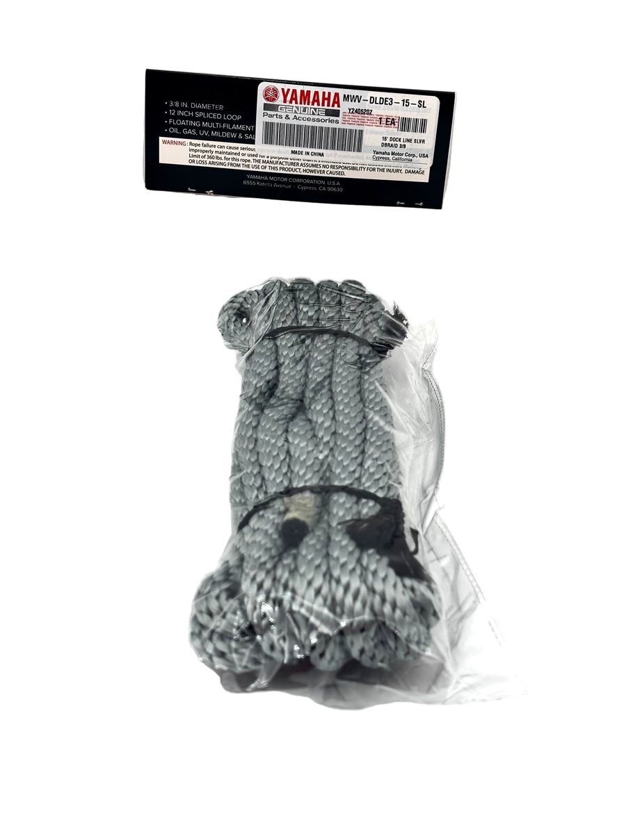 Yamaha 15' Dock Line Double Braid 3/8 Silver