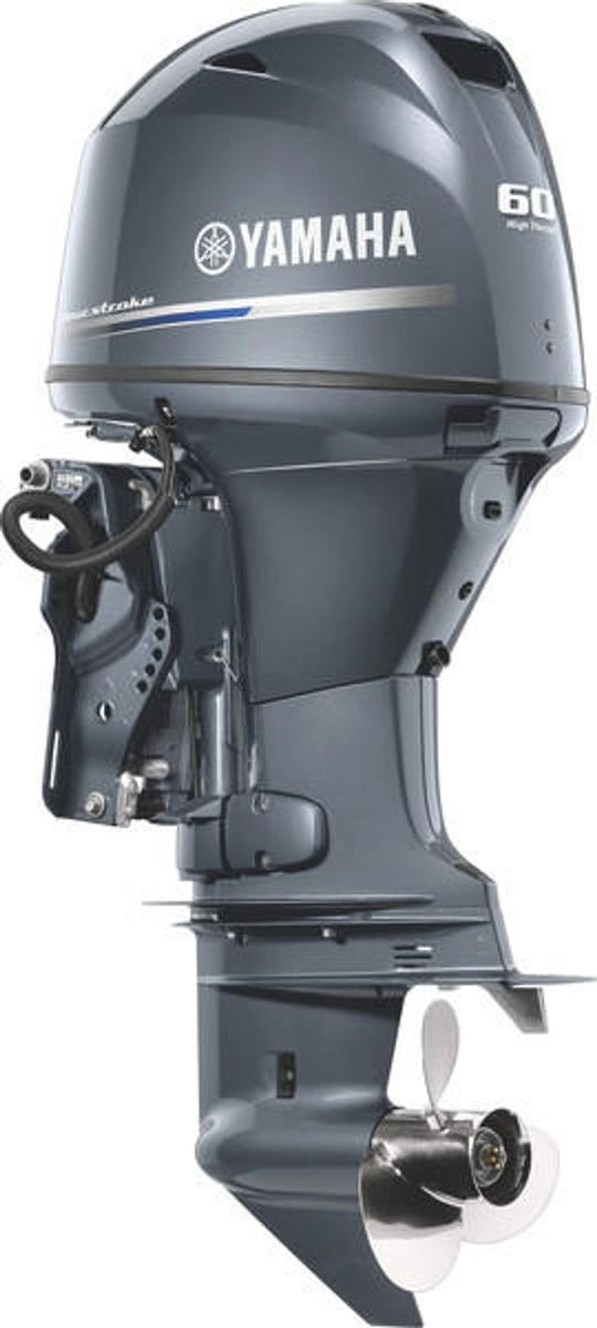Yamaha T60LB Outboard - 20-Inch Shaft |Gray| Remote Control | Electric Start | Power Trim & Tilt | High Thrust |