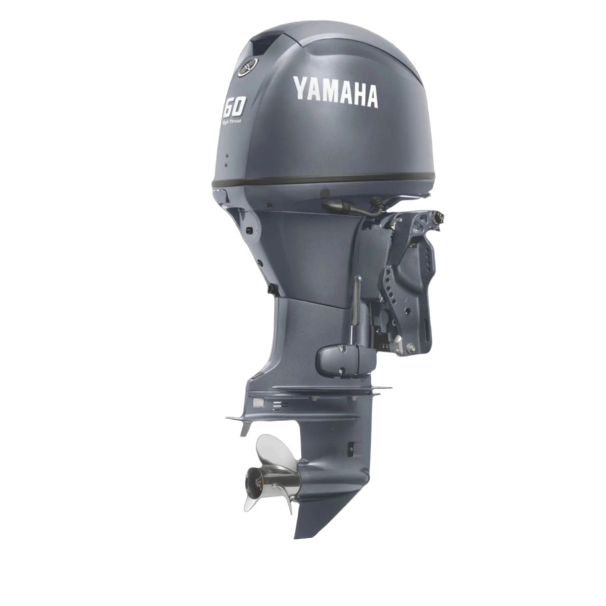 Yamaha T60LC Outboard - 20-Inch Shaft | Gray | Remote Control | Electric Start | Power Trim & Tilt | High Thrust |